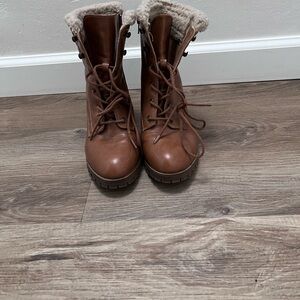 Women's Brown Lace-Up Boots